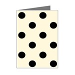 Polka Dots - Black on Cornsilk Yellow Mini Greeting Card