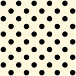 Polka Dots - Black on Cornsilk Yellow ScrapBook Page 12  x 12 