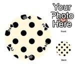 Polka Dots - Black on Cornsilk Yellow Playing Cards 54 (Round)