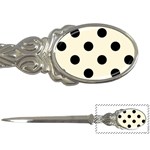 Polka Dots - Black on Cornsilk Yellow Letter Opener