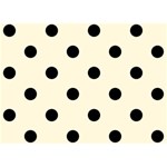 Polka Dots - Black on Cornsilk Yellow Birthday Cake 3D Greeting Card (7x5)