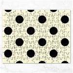 Polka Dots - Black on Cornsilk Yellow Jigsaw Puzzle (Rectangular)