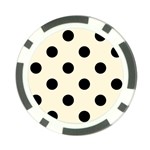 Polka Dots - Black on Cornsilk Yellow Poker Chip Card Guard
