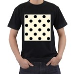 Polka Dots - Black on Cornsilk Yellow Men s T-Shirt (Black)