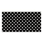Polka Dots - Cornsilk Yellow on Black Satin Shawl