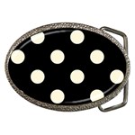 Polka Dots - Cornsilk Yellow on Black Belt Buckle