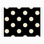 Polka Dots - Cornsilk Yellow on Black Large Glasses Cloth (2 Sides)