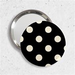 Polka Dots - Cornsilk Yellow on Black 2.25  Handbag Mirror