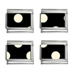 Polka Dots - Cornsilk Yellow on Black 9mm Italian Charm (4 pack)