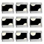 Polka Dots - Cornsilk Yellow on Black 9mm Italian Charm (9 pack)
