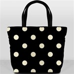 Polka Dots - Cornsilk Yellow on Black Bucket Bag