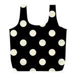 Polka Dots - Cornsilk Yellow on Black Full Print Recycle Bag (L)