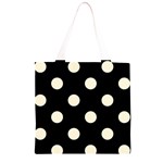 Polka Dots - Cornsilk Yellow on Black Grocery Light Tote Bag