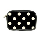 Polka Dots - Cornsilk Yellow on Black Coin Purse