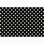 Polka Dots - Cornsilk Yellow on Black Collage 12  x 18 
