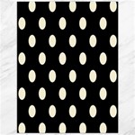 Polka Dots - Cornsilk Yellow on Black Canvas 12  x 16 