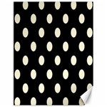 Polka Dots - Cornsilk Yellow on Black Canvas 18  x 24 