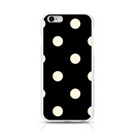 Polka Dots - Cornsilk Yellow on Black Apple iPhone 6/6S Silicone Case (Transparent)