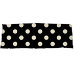 Polka Dots - Cornsilk Yellow on Black Body Pillow Case (Dakimakura) (One Side)