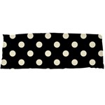 Polka Dots - Cornsilk Yellow on Black Body Pillow Case Dakimakura (Two Sides)