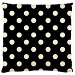 Polka Dots - Cornsilk Yellow on Black Standard Flano Cushion Case (One Side)