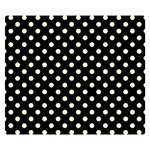 Polka Dots - Cornsilk Yellow on Black Double Sided Flano Blanket (Small)