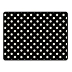 Polka Dots - Cornsilk Yellow on Black Fleece Blanket (Small) (One Side)