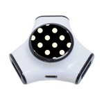 Polka Dots - Cornsilk Yellow on Black Portable USB Hub (One Side)
