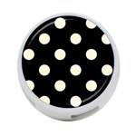 Polka Dots - Cornsilk Yellow on Black 4-Port USB Hub (Two Sides)