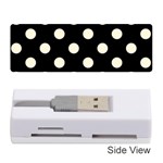 Polka Dots - Cornsilk Yellow on Black Memory Card Reader (Stick)