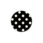 Polka Dots - Cornsilk Yellow on Black Golf Ball Marker (4 pack)