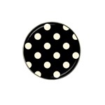 Polka Dots - Cornsilk Yellow on Black Hat Clip Ball Marker (10 pack)