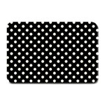 Polka Dots - Cornsilk Yellow on Black Plate Mat