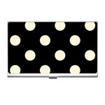 Polka Dots - Cornsilk Yellow on Black Business Card Holder