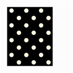 Polka Dots - Cornsilk Yellow on Black Small Garden Flag (Two Sides)