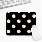 Polka Dots - Cornsilk Yellow on Black Small Mousepad