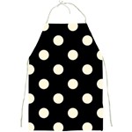 Polka Dots - Cornsilk Yellow on Black Full Print Apron