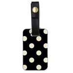 Polka Dots - Cornsilk Yellow on Black Luggage Tag (One Side)