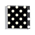 Polka Dots - Cornsilk Yellow on Black 4 x 4  Acrylic Photo Block