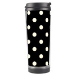 Polka Dots - Cornsilk Yellow on Black Travel Tumbler