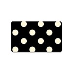 Polka Dots - Cornsilk Yellow on Black Magnet (Name Card)