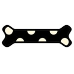 Polka Dots - Cornsilk Yellow on Black Magnet (Dog Bone)
