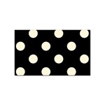 Polka Dots - Cornsilk Yellow on Black Sticker Rectangular (10 pack)