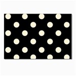 Polka Dots - Cornsilk Yellow on Black Postcard 4 x 6  (Pkg of 10)