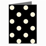 Polka Dots - Cornsilk Yellow on Black Greeting Card