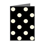Polka Dots - Cornsilk Yellow on Black Mini Greeting Card