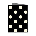 Polka Dots - Cornsilk Yellow on Black Mini Greeting Cards (Pkg of 8)