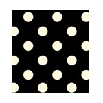 Polka Dots - Cornsilk Yellow on Black Greeting Card 4.5  x 6 