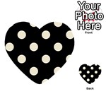 Polka Dots - Cornsilk Yellow on Black Multi-purpose Cards (Heart)