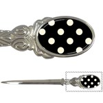 Polka Dots - Cornsilk Yellow on Black Letter Opener